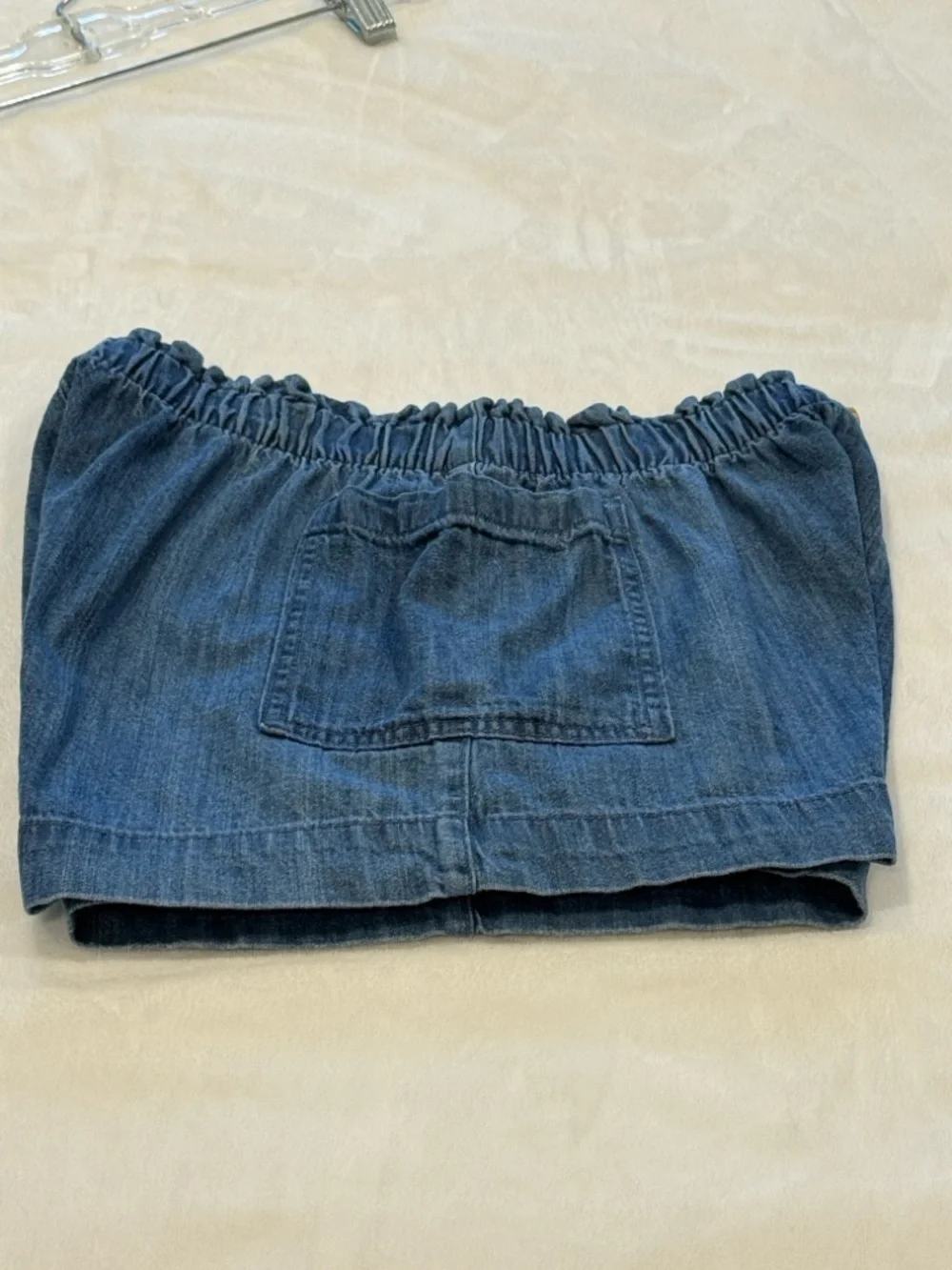 Old Navy Girls Denim-Style Elastic Waist Short- Indigo Blue Large 10-12